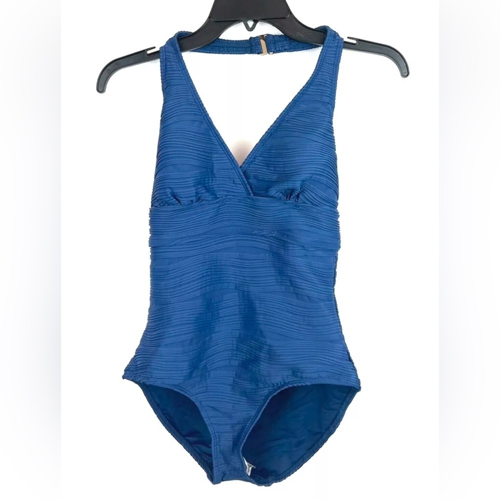 Anne Cole Women’s Blue Halter One Piece Swimsuit Size 8